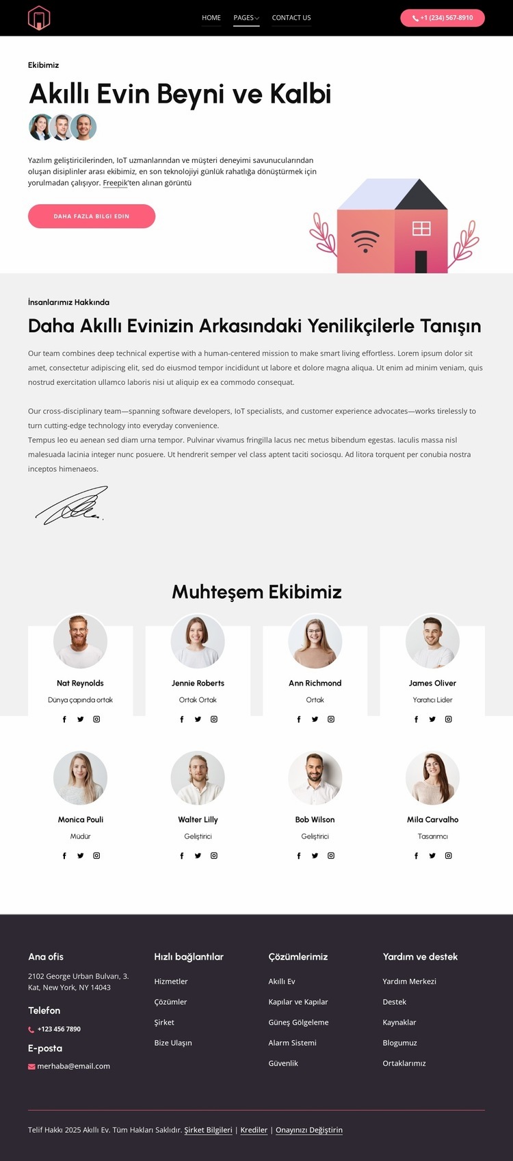 Akıllı evin kalbi Web sitesi tasarımı