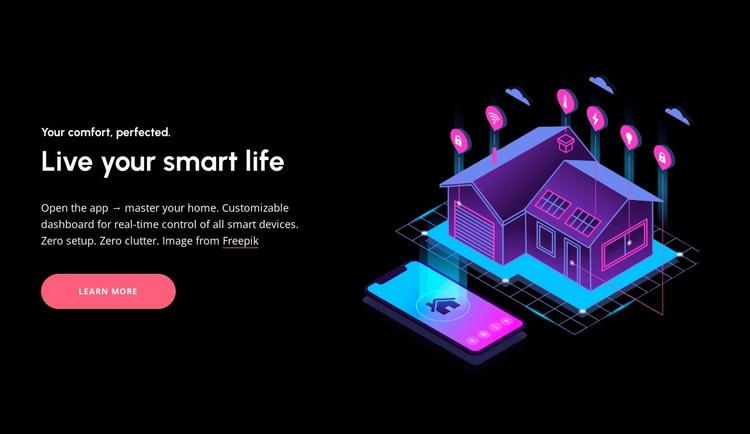 Revolutionary home control Website Design