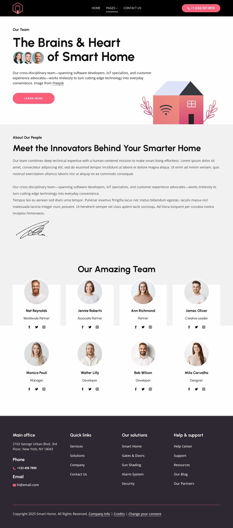 The heart of smart home Website Design