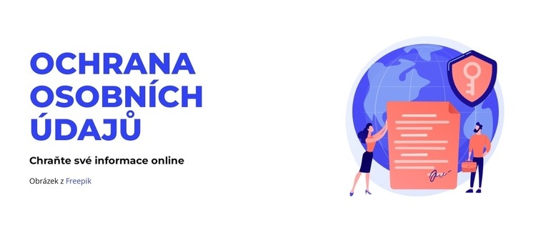 Ochrana osobních údajů Šablona HTML