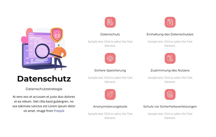 Schutz vor Sicherheitsverletzungen HTML-Vorlage