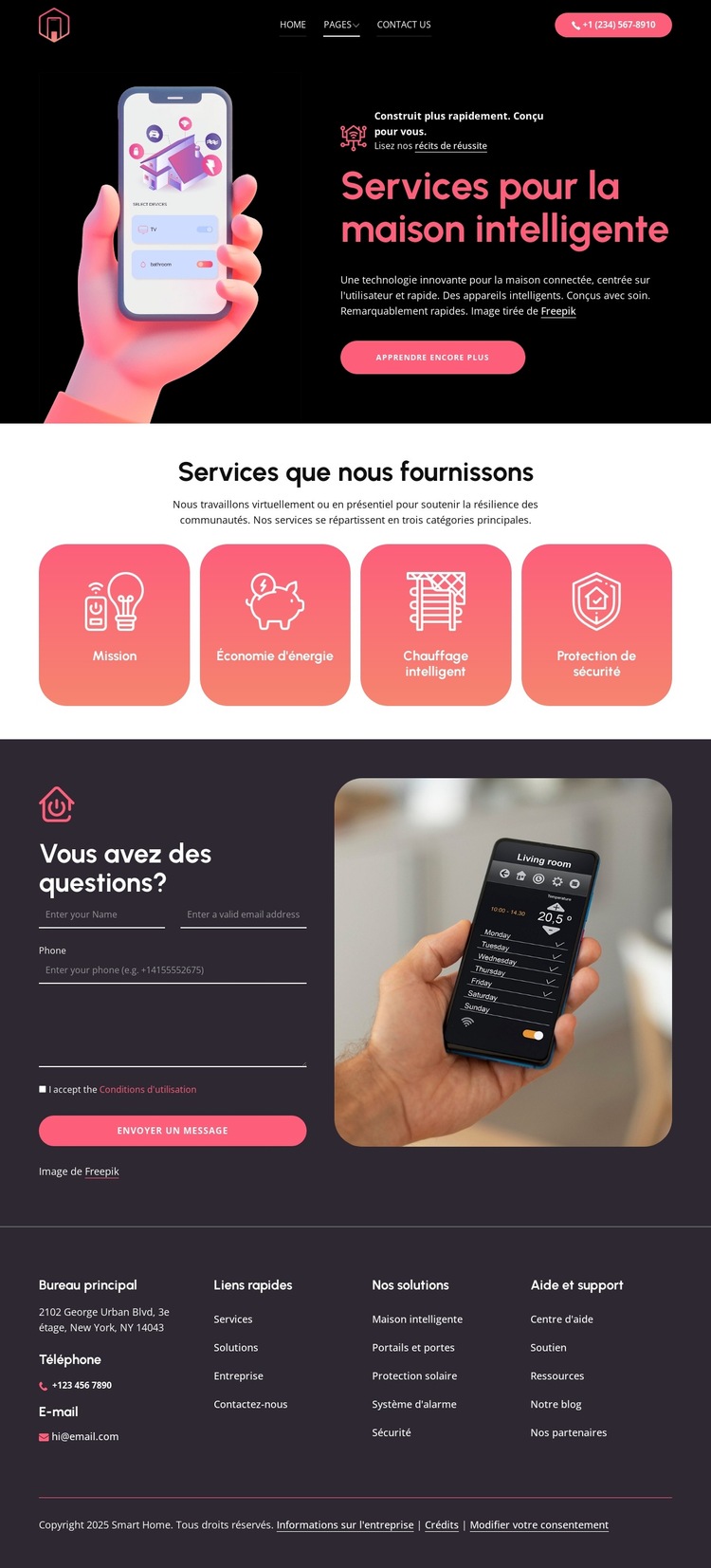 Vivez plus intelligemment Modèle de site Web