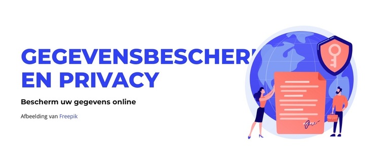Gegevensbescherming Website sjabloon