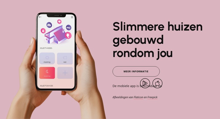 Technologiegestuurde huisbesturing Website sjabloon