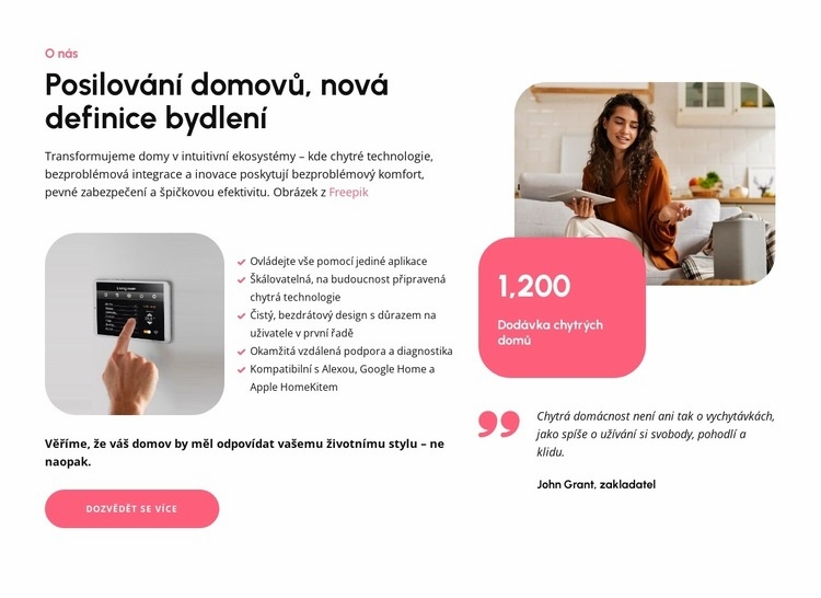 Posílení domácností Šablona HTML