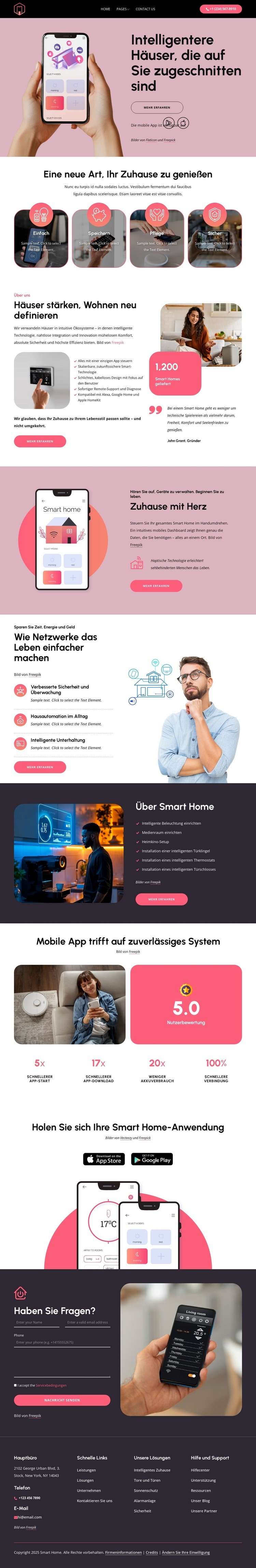 Intelligentere Häuser, die auf Sie zugeschnitten sind Website design
