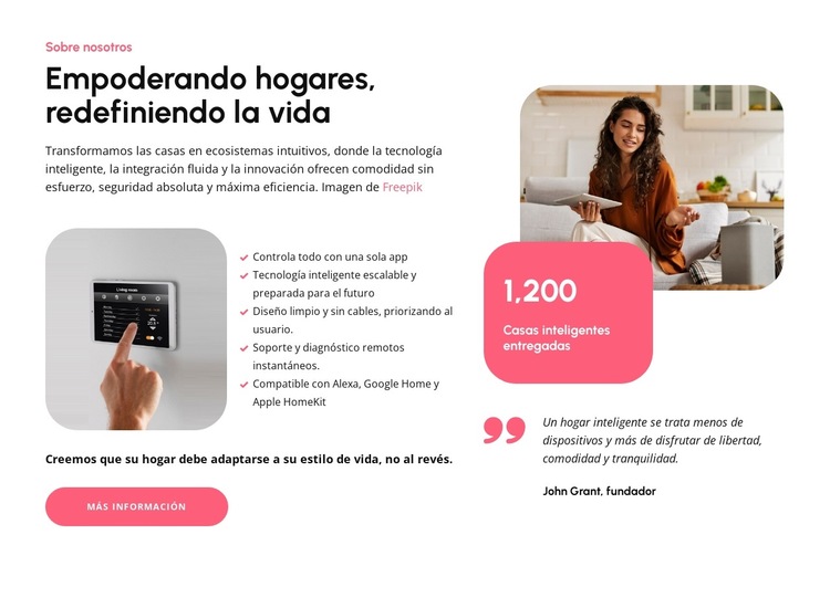 Empoderando hogares Plantilla de sitio web