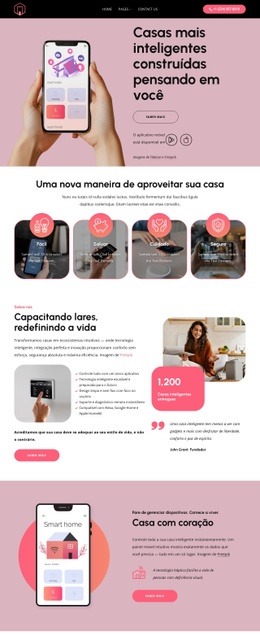 Casas mais inteligentes construídas pensando em você Landing Pages