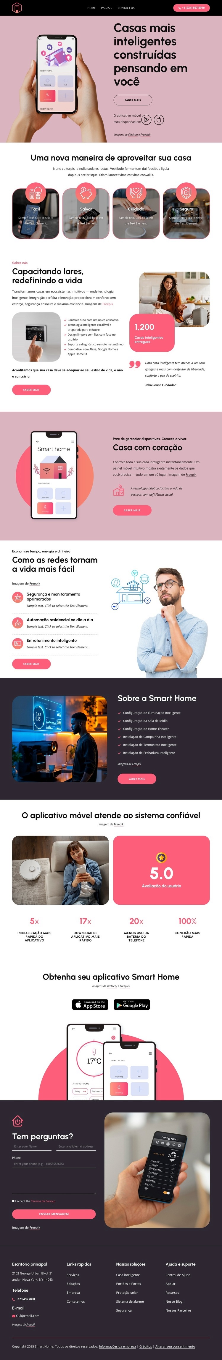 Casas mais inteligentes construídas pensando em você Landing Page
