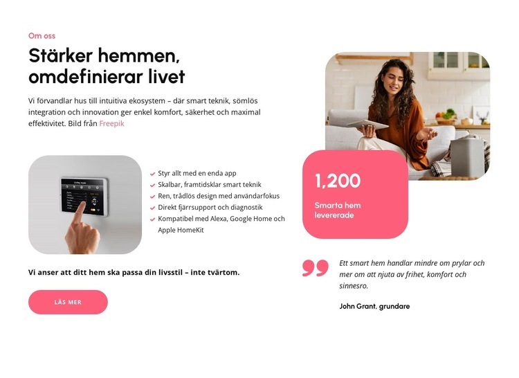 Stärkande hem HTML-mall