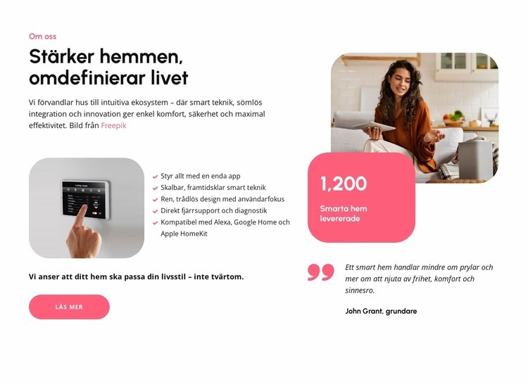 Stärkande hem Webbplats mall