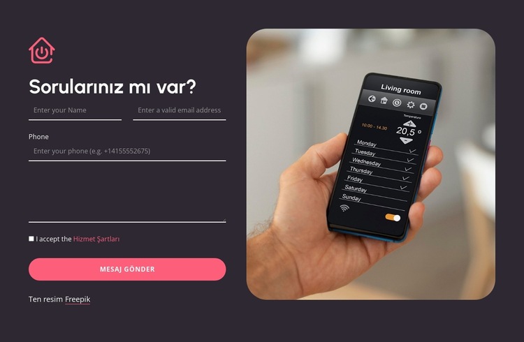 Akıllı ev yolculuğunuza başlayın Web Sitesi Şablonu