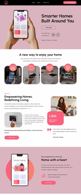 Smarter Homes Built Around You - Free Download Homepage Design