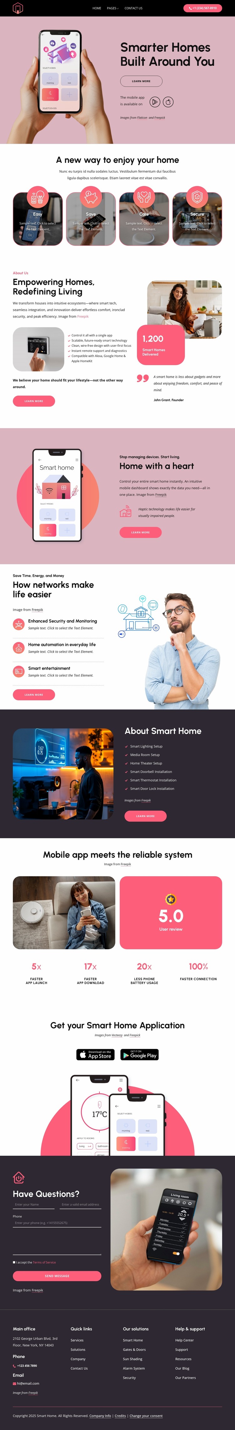 Smarter homes built around you Website Mockup