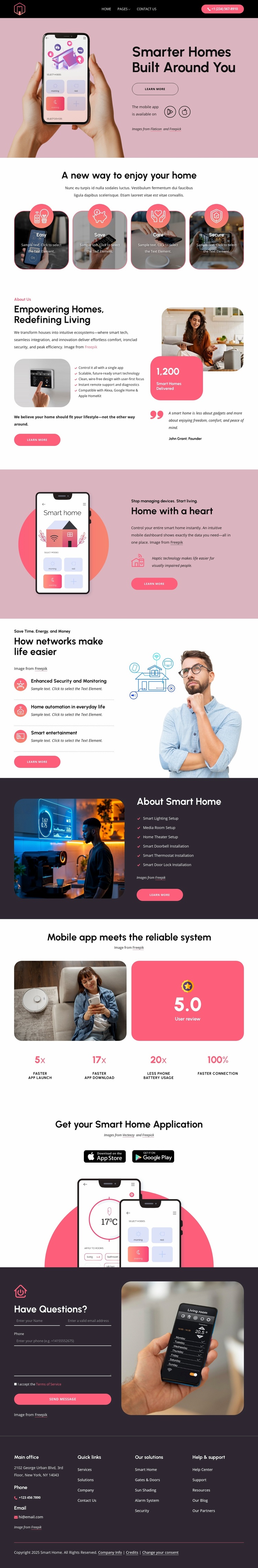Smarter homes built around you Website Template