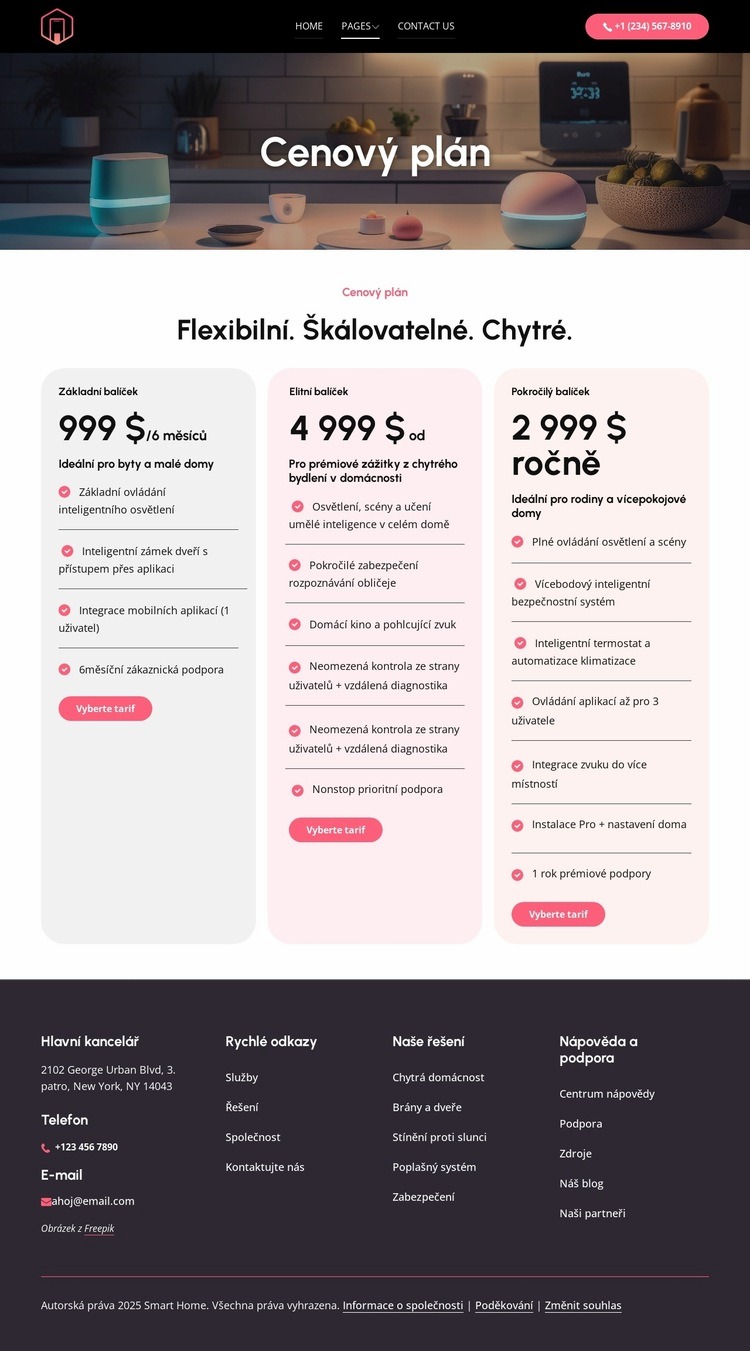 Flexibilní cenové plány Šablona