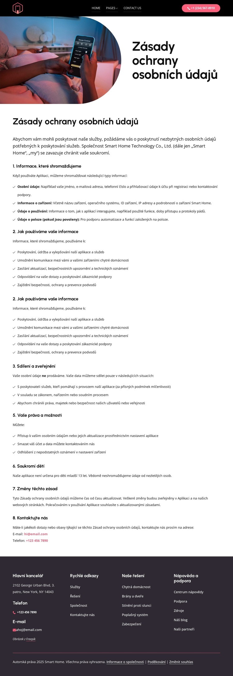 Chytré bydlení, bezpečná data Šablona