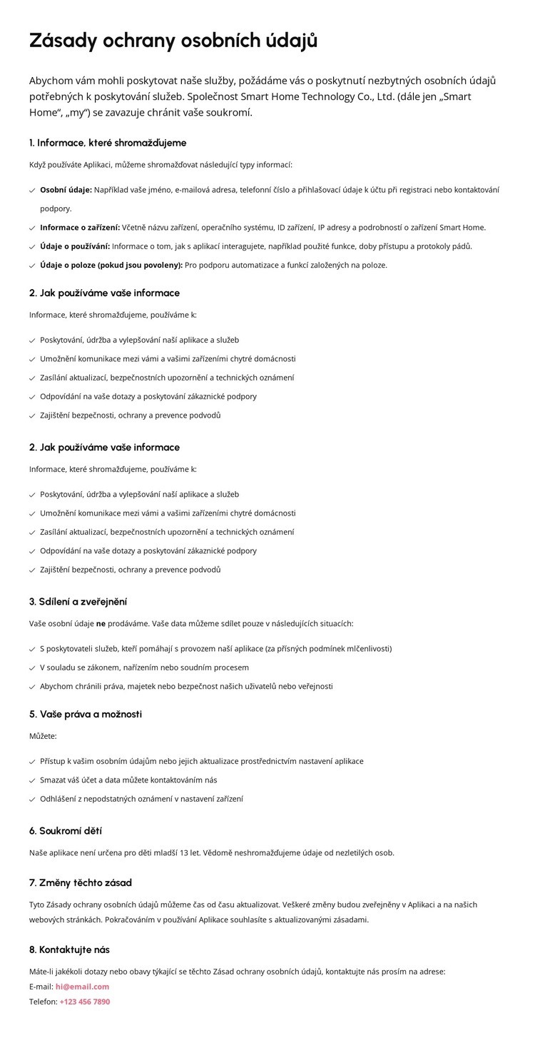 Důvěra začíná transparentností Šablona