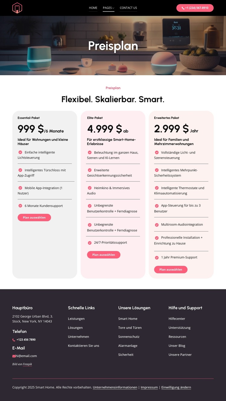 Flexible Preispläne HTML-Vorlage