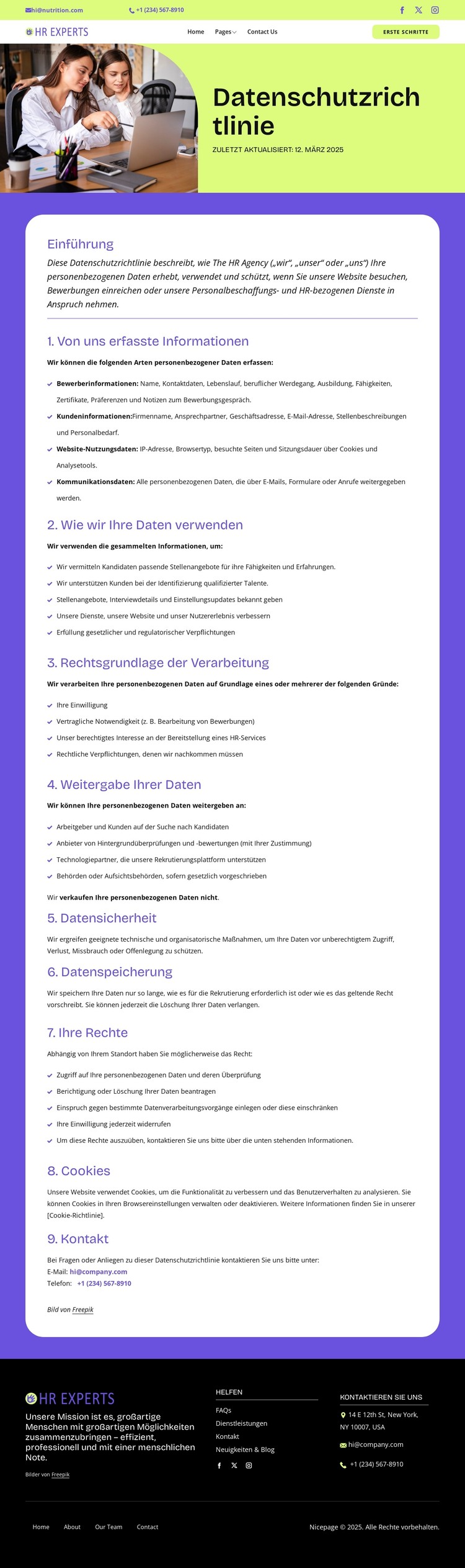 Datenschutz, der für Sie funktioniert HTML-Vorlage