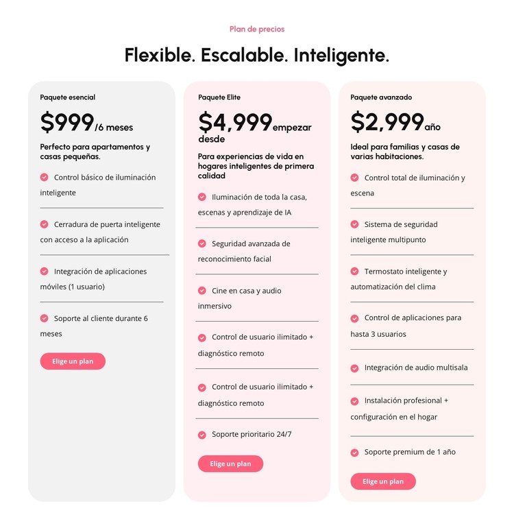 Planes de precios escalables Plantilla CSS