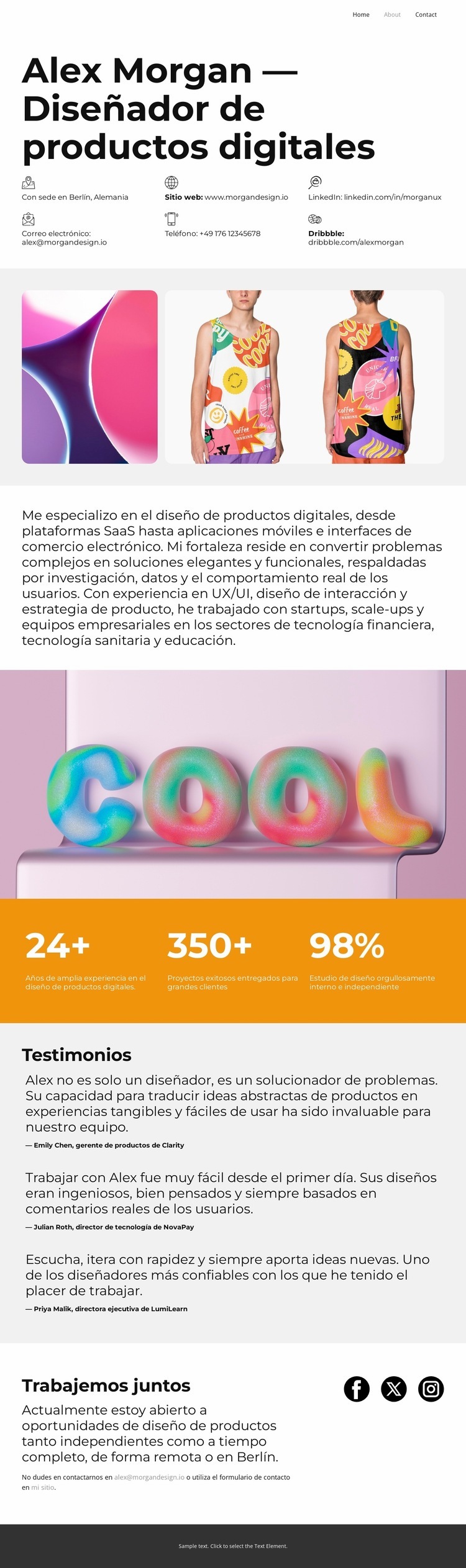 Del concepto al lanzamiento Plantilla de una página