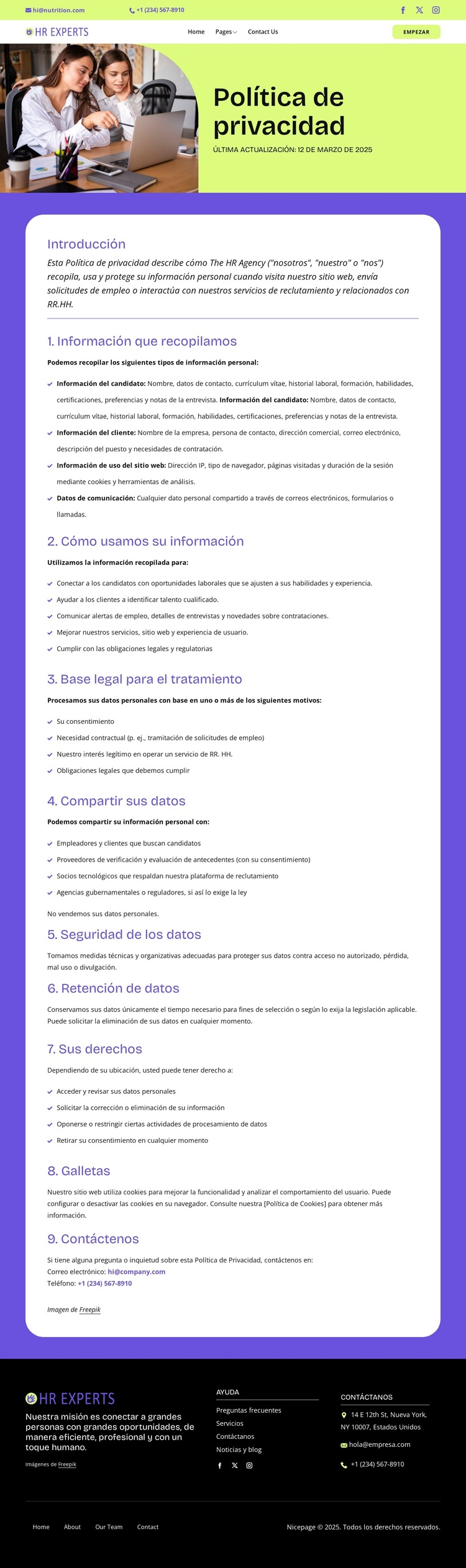 Privacidad que funciona para usted Tema de WordPress