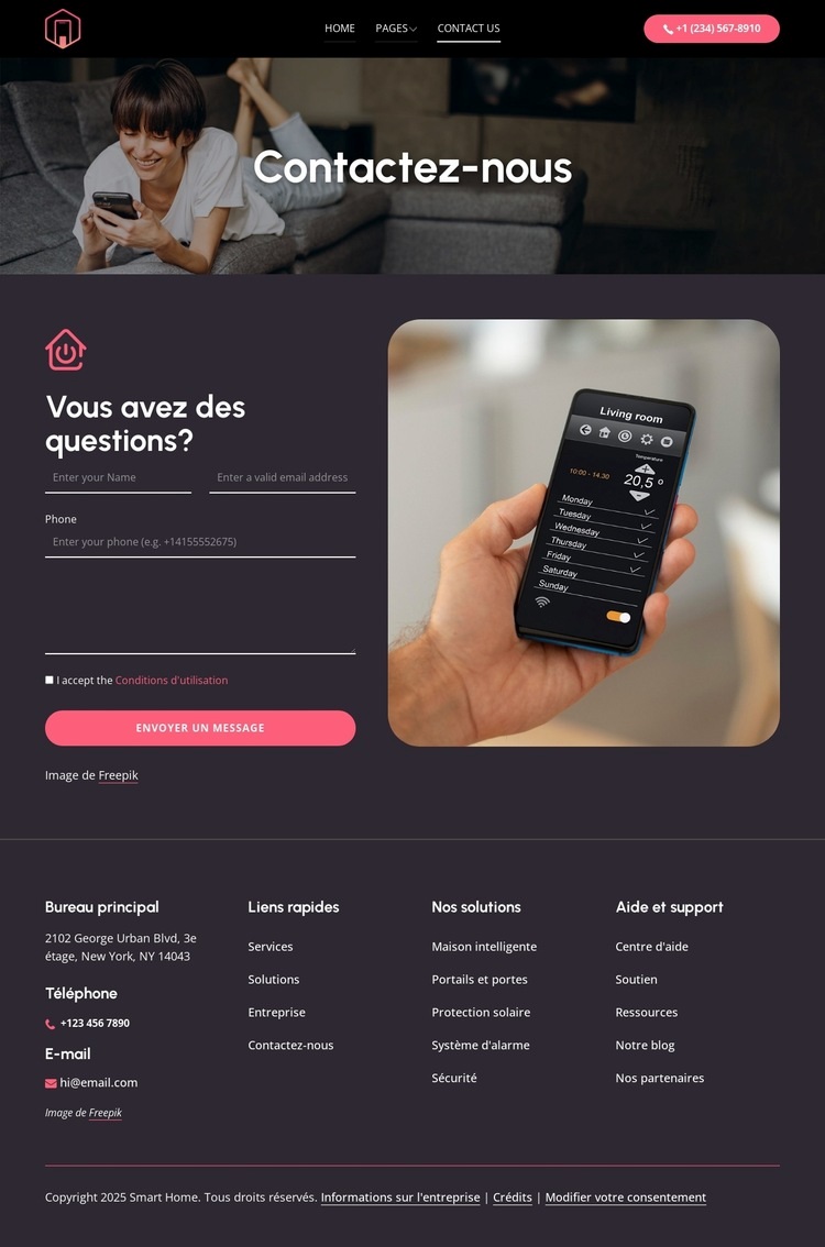 Si vous avez des questions Conception de site Web