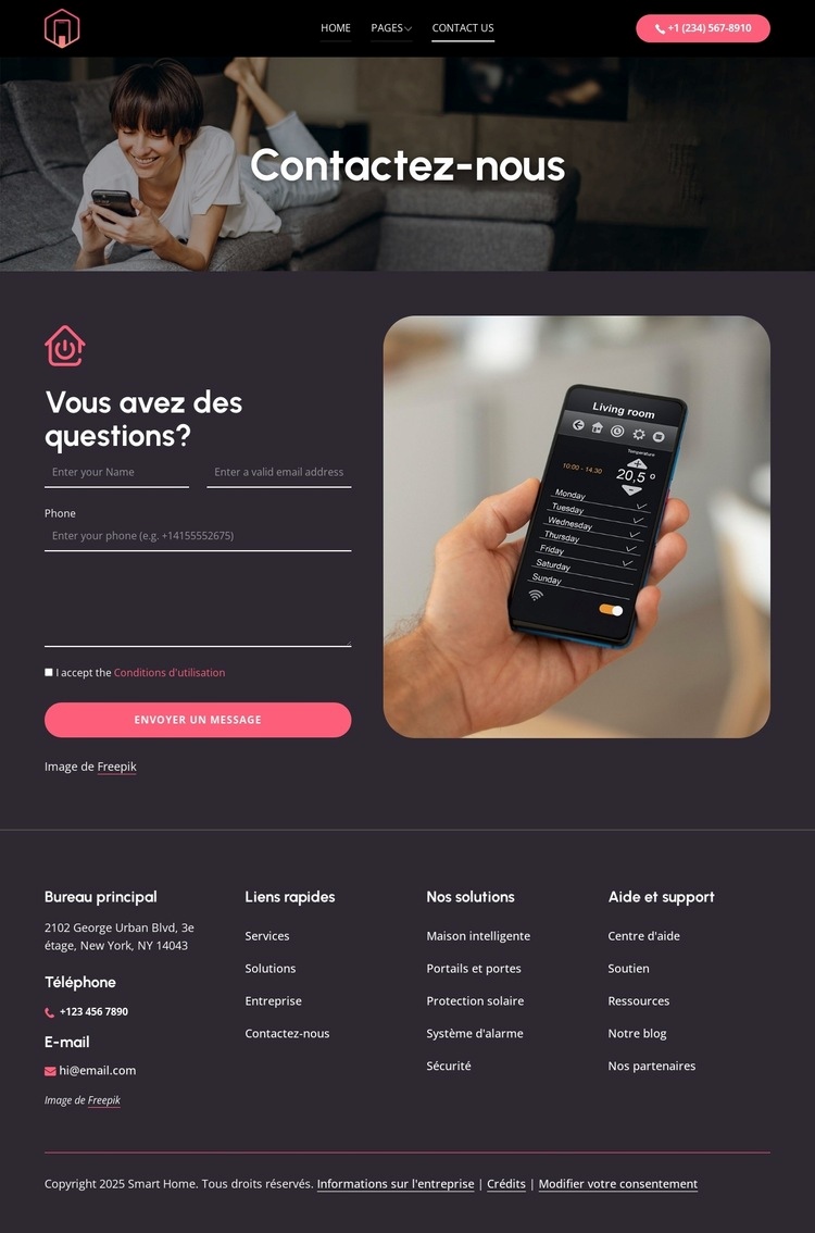 Si vous avez des questions Maquette de site Web