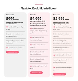 Plans Tarifaires Évolutifs Modèle HTML