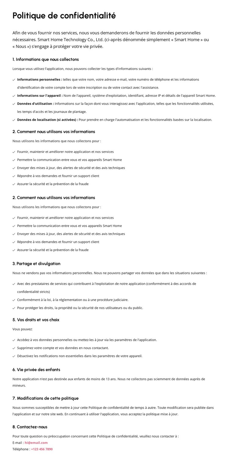 La confiance commence par la transparence Modèle HTML