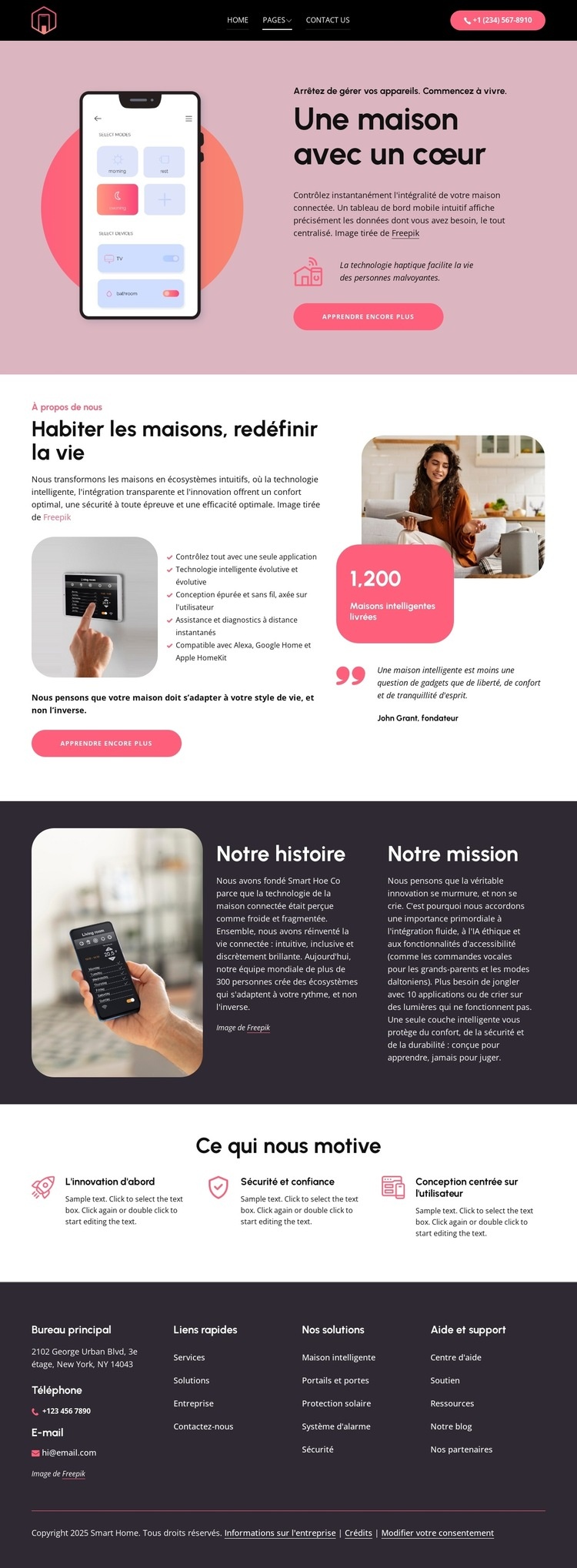 Une vie harmonieuse commence ici Modèle d'une page