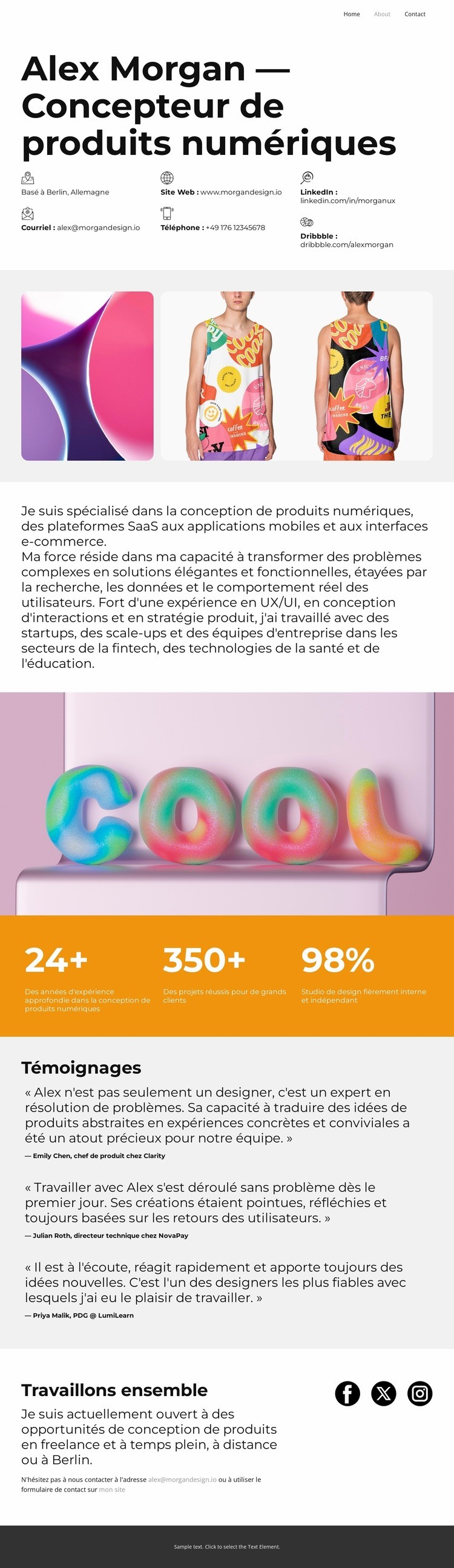 Du concept au lancement Modèle d'une page