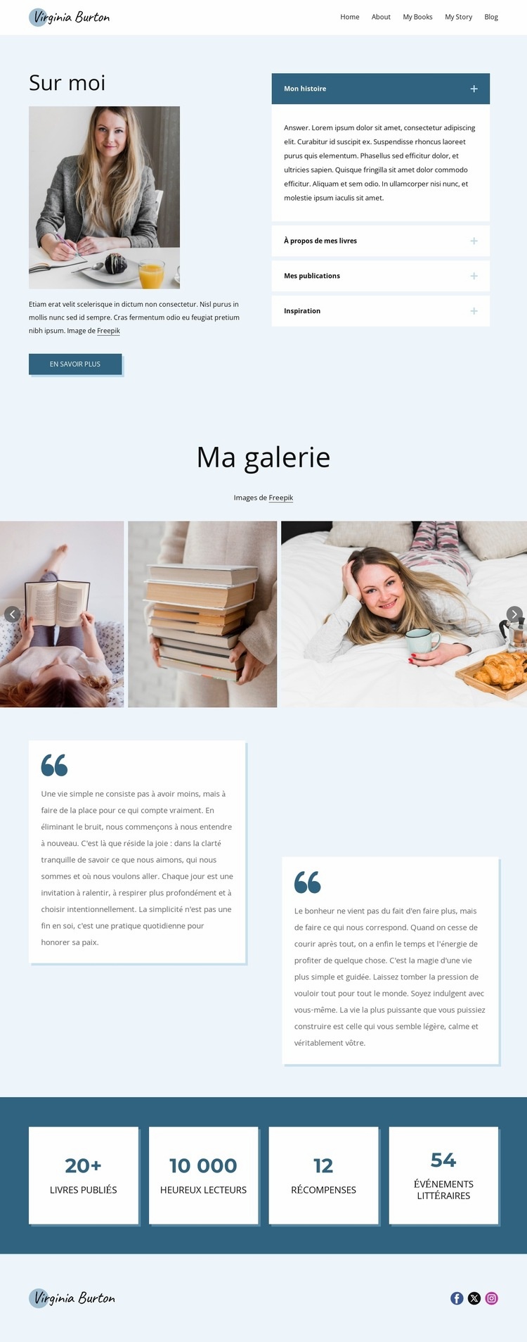 Mon histoire, ma mission Modèle d'une page