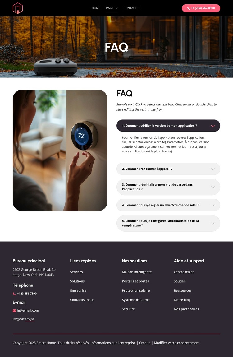 FAQ sur les applications pour maison intelligente Thème WordPress