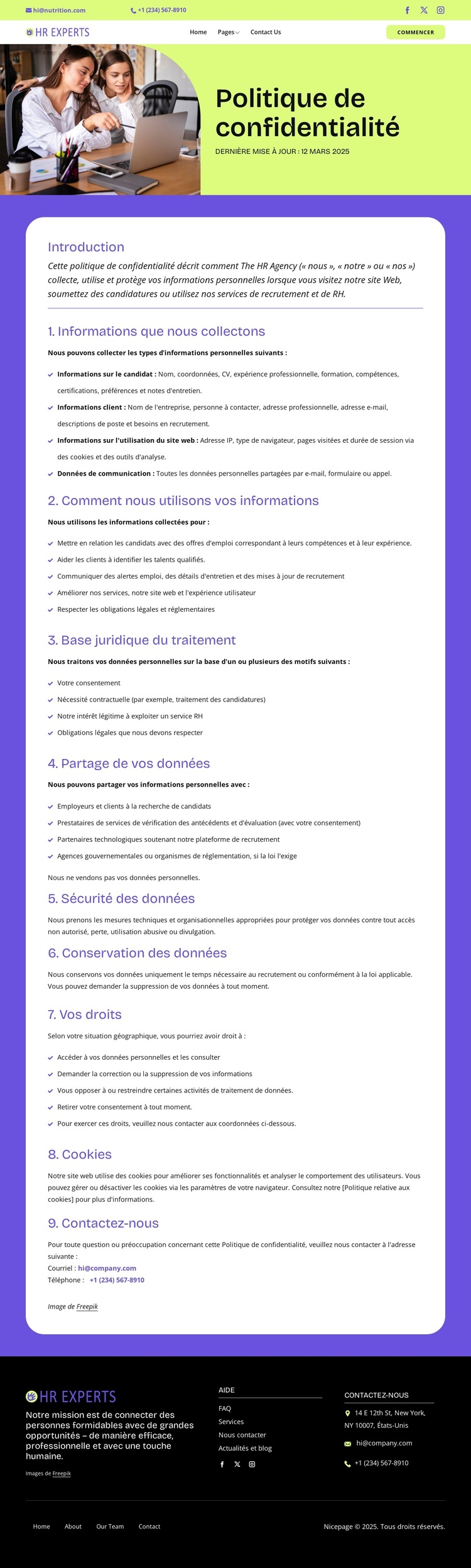 Une confidentialité qui fonctionne pour vous Thème WordPress