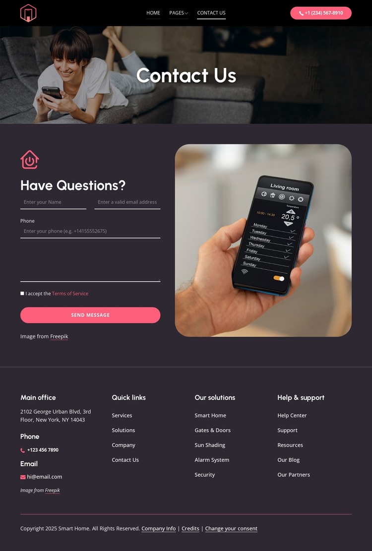 If you have questions HTML Template