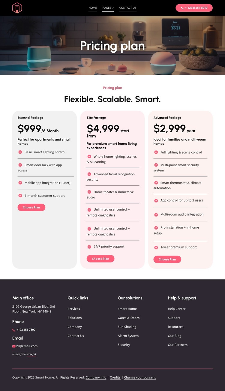 Flexible pricing plans HTML Template