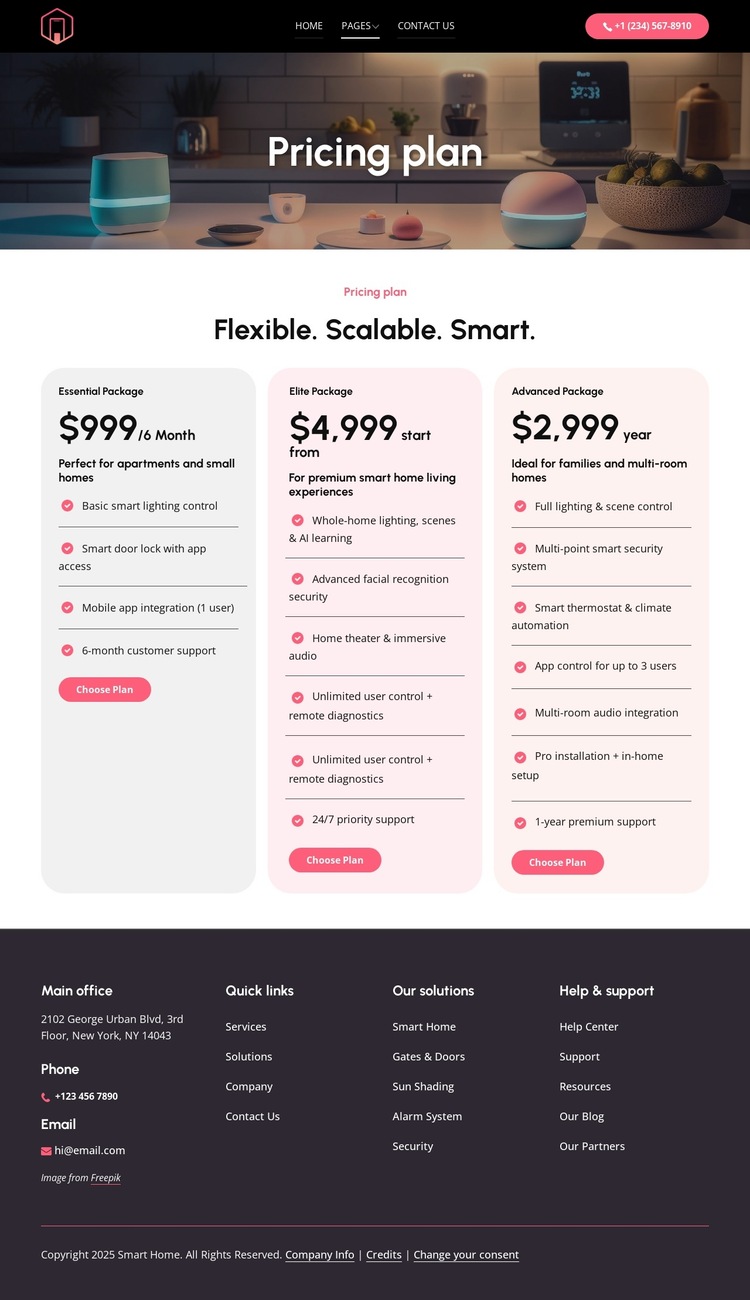 Flexible pricing plans HTML5 Template