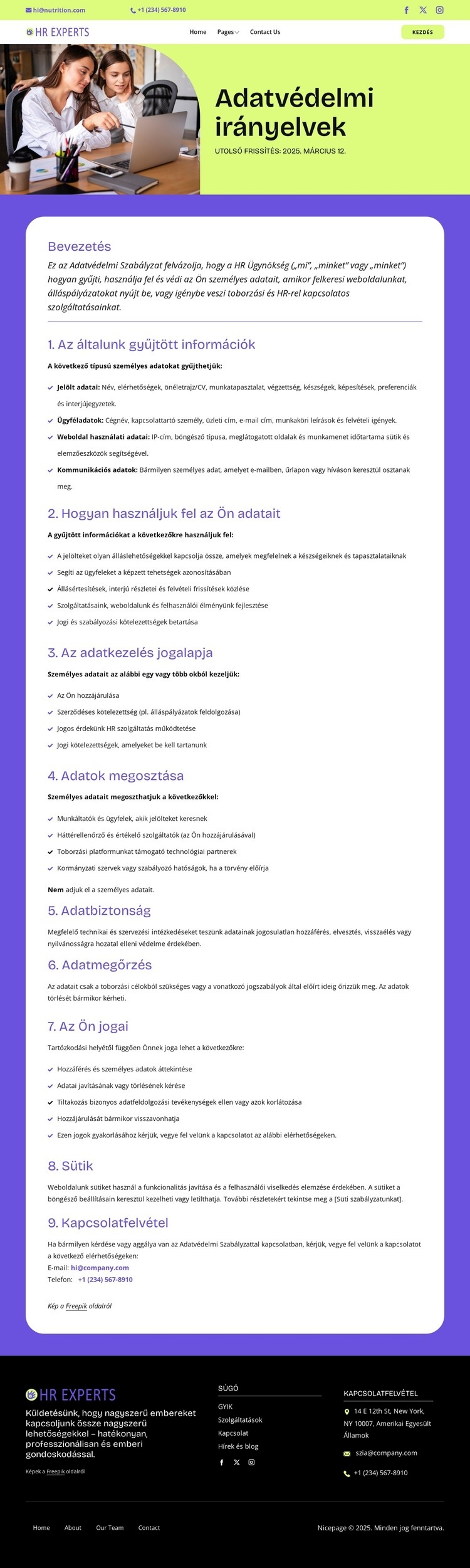 Adatvédelem, ami az Ön számára működik Sablon