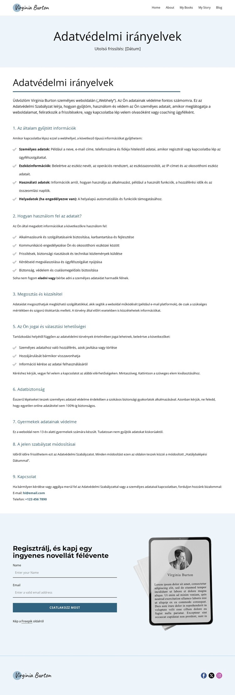 Hogyan védem az adatait Weboldal sablon