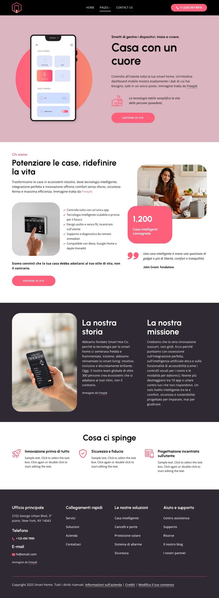 La vita senza interruzioni inizia qui Modello CSS