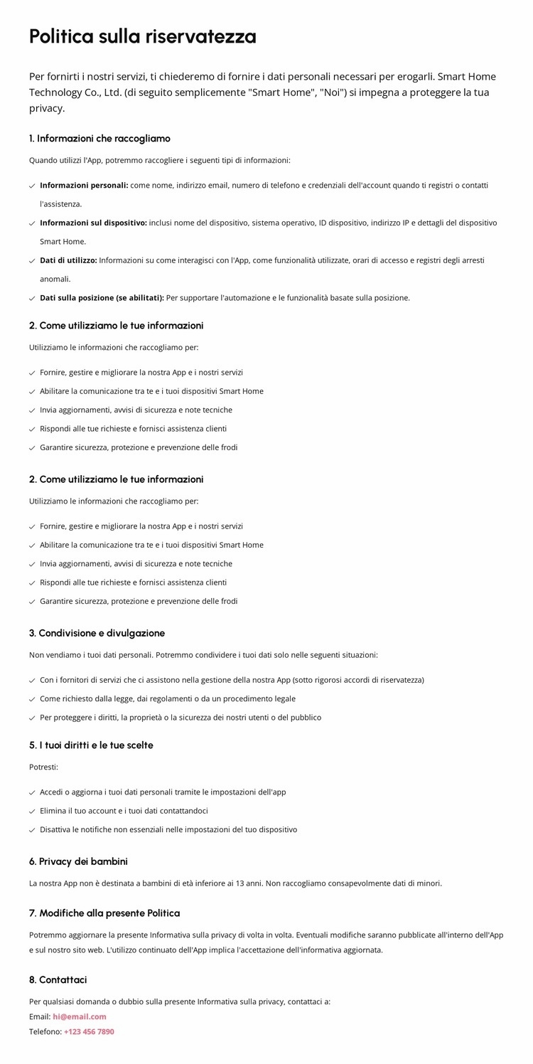 La fiducia inizia con la trasparenza Modello