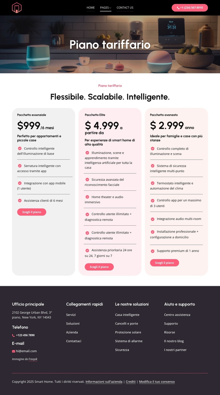 Piani tariffari flessibili Tema WordPress