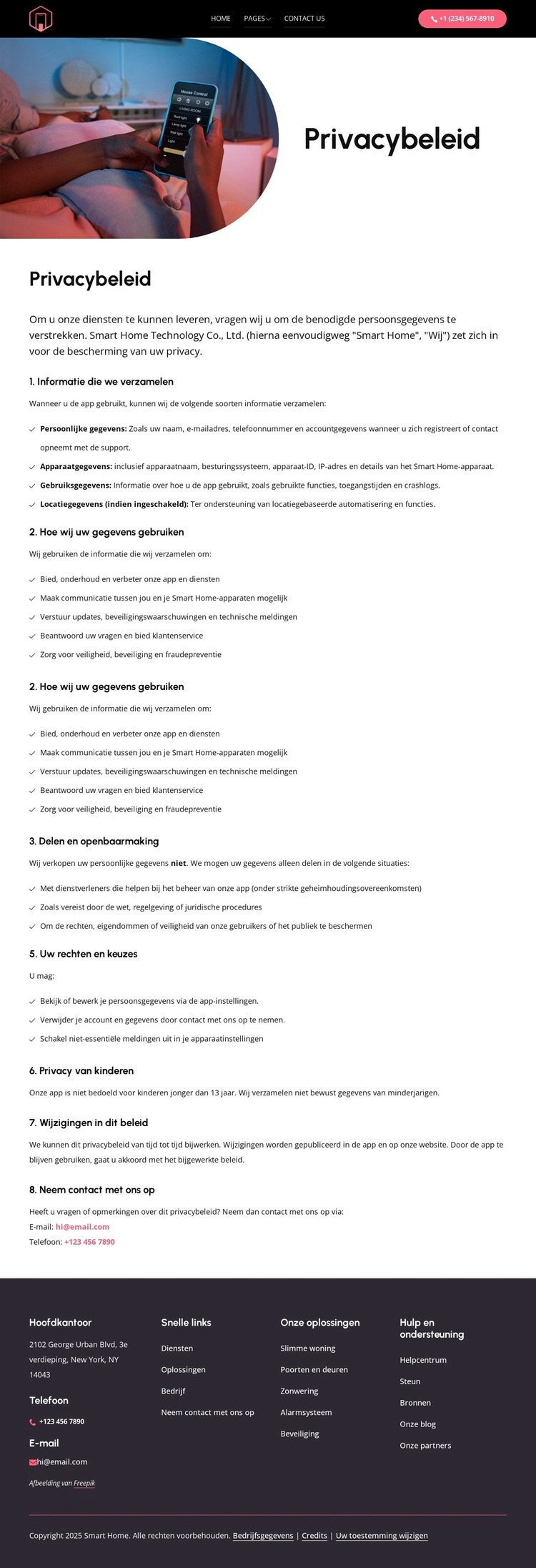 Slim leven, veilige data Website ontwerp