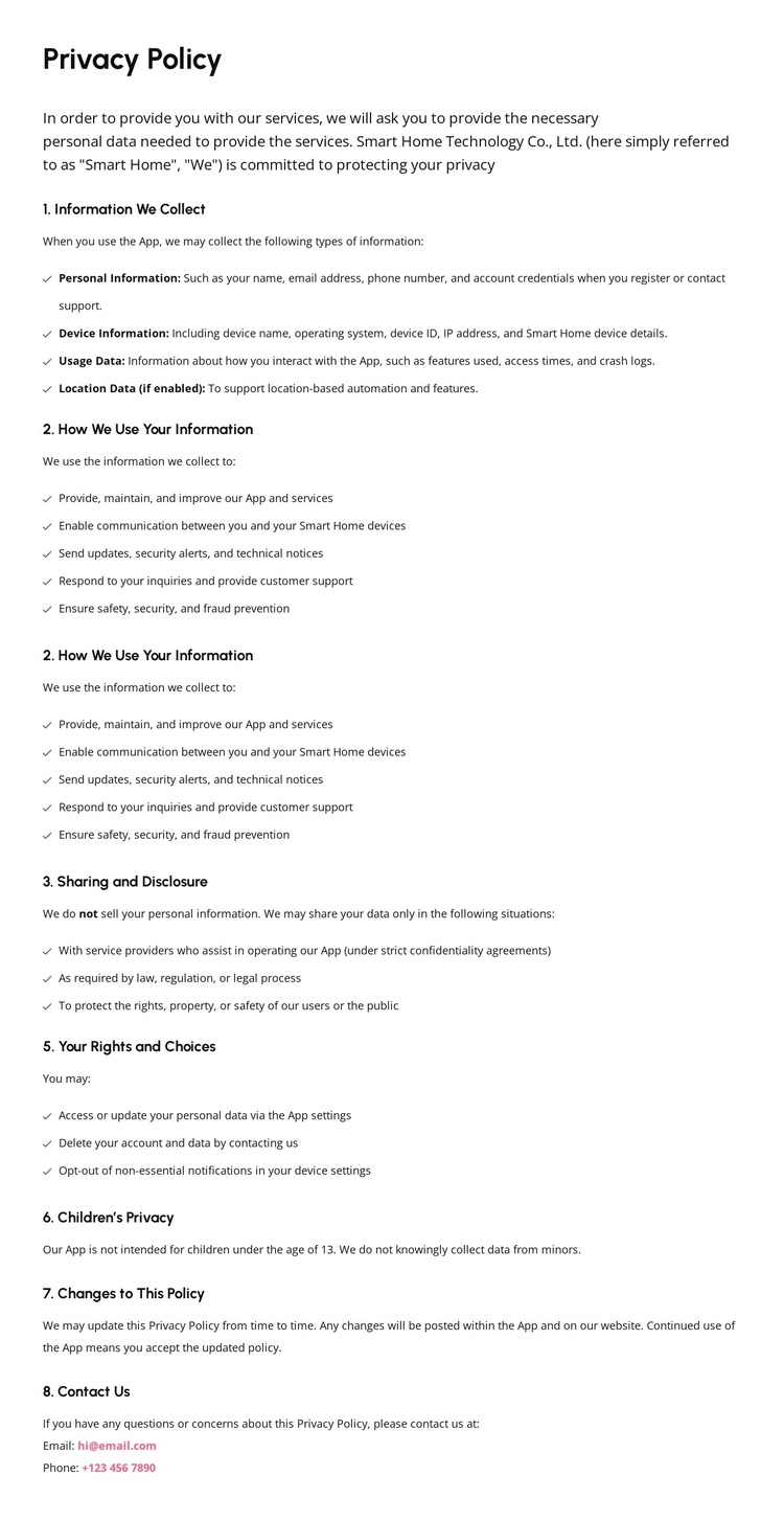 Trust begins with transparency One Page Template