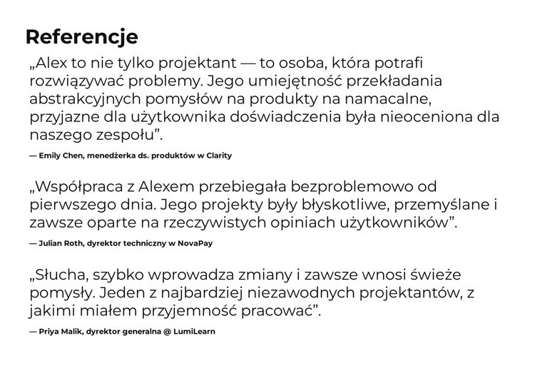 Inteligentny projekt, wyraźne wyniki Projekt strony internetowej