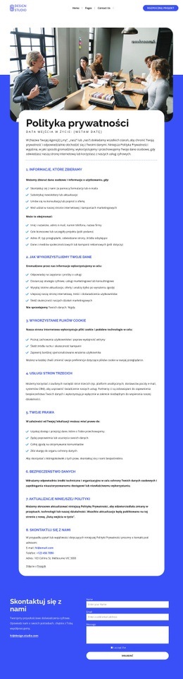 Ochrona danych i polityka prywatności Szablony