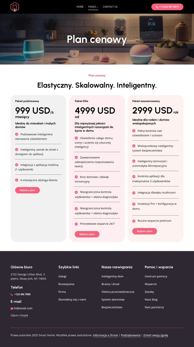 Elastyczne plany cenowe Szablon