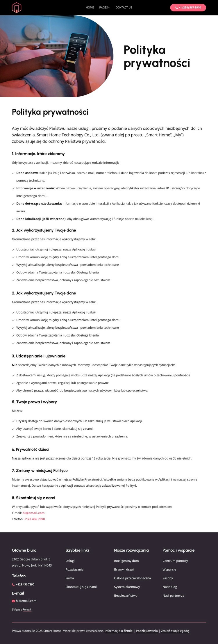 Inteligentne życie, bezpieczne dane Szablon